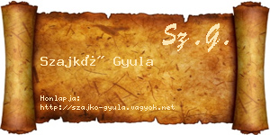 Szajkó Gyula névjegykártya